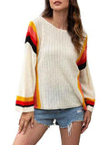 Color Block Slit Knit Oversized Sweater