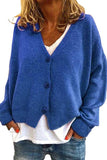 V Neck Button Knit Oversized Cardigan Sweater