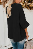 Boat Neck Long Sleeve Knit Pullover Sweater Black