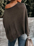 Solid Color Loose Sweater For Women With Pocket