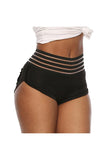 Womens Striped High Waisted Workout Booty Shorts