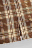 Women's Plaid Skirt High Waisted Mini Pencil Skirt With Slit