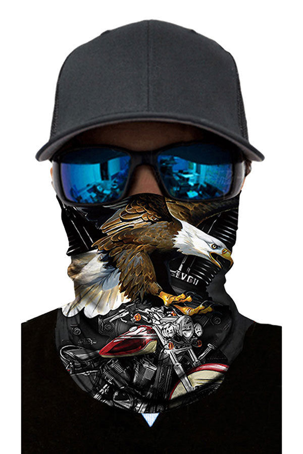 Unisex Eagle Print Motorcycle Neck Gaiter For Sun Protection