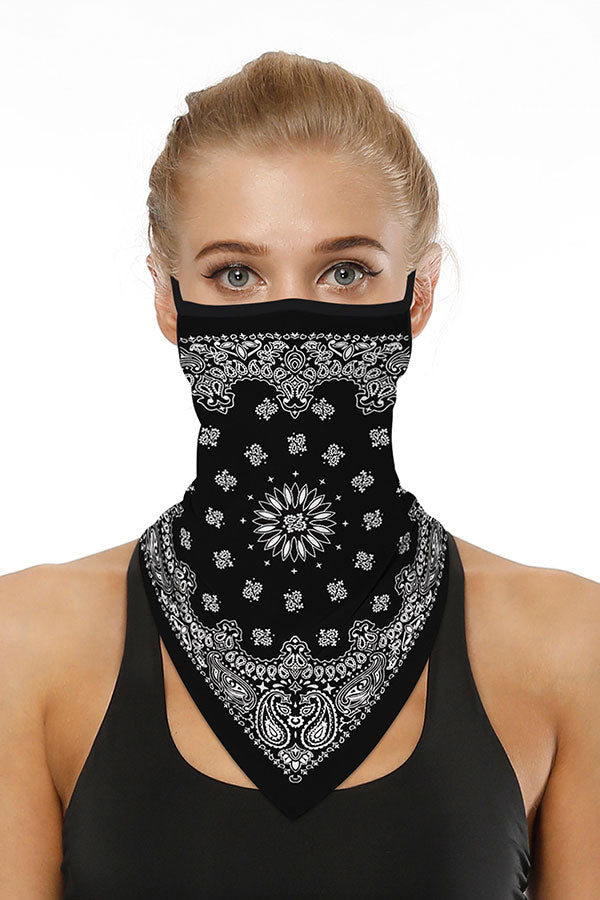 Earloop Tribal Paisley Print Neck Gaiter For Outdoor Sports