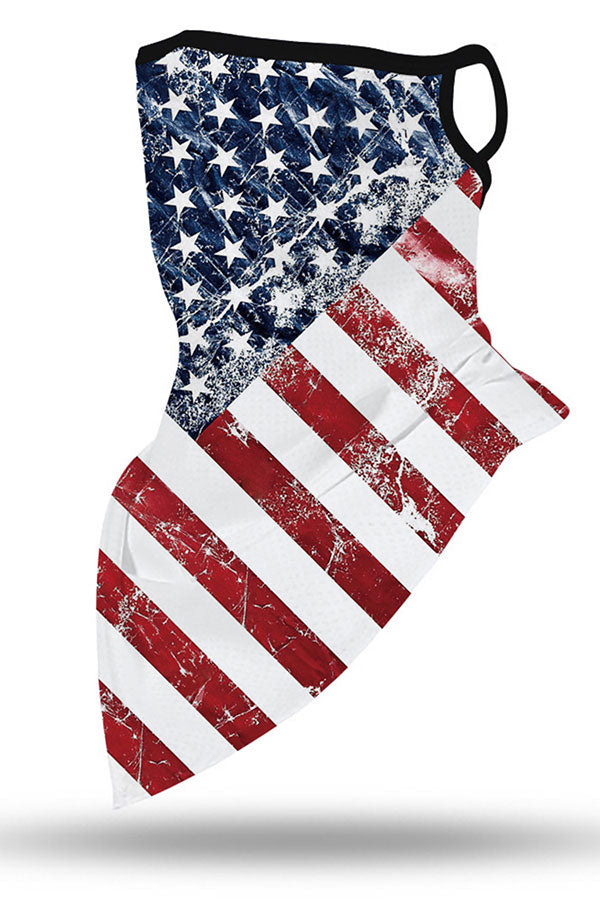 Earloop Flag Print Neck Gaiter For Dust Protection