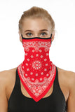 Paisley Print Neck Gaiter With Earloop For Dust Protection
