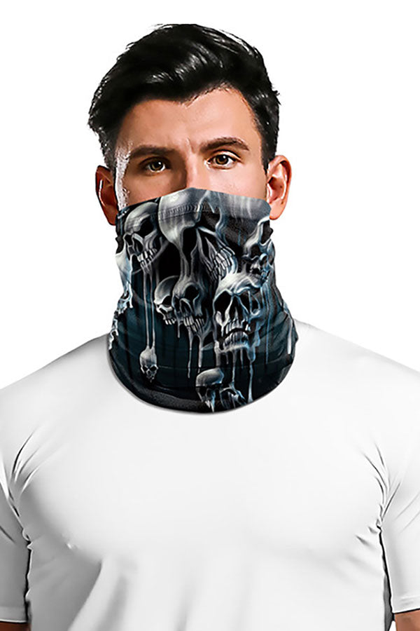 Unisex Creepy Skull Print Headwear Fishing Neck Gaiter