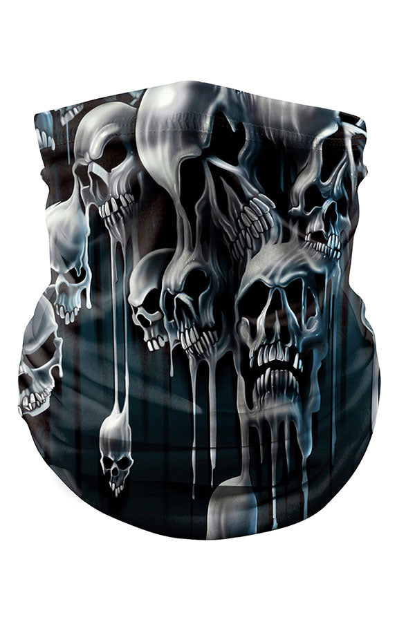 Unisex Creepy Skull Print Headwear Fishing Neck Gaiter