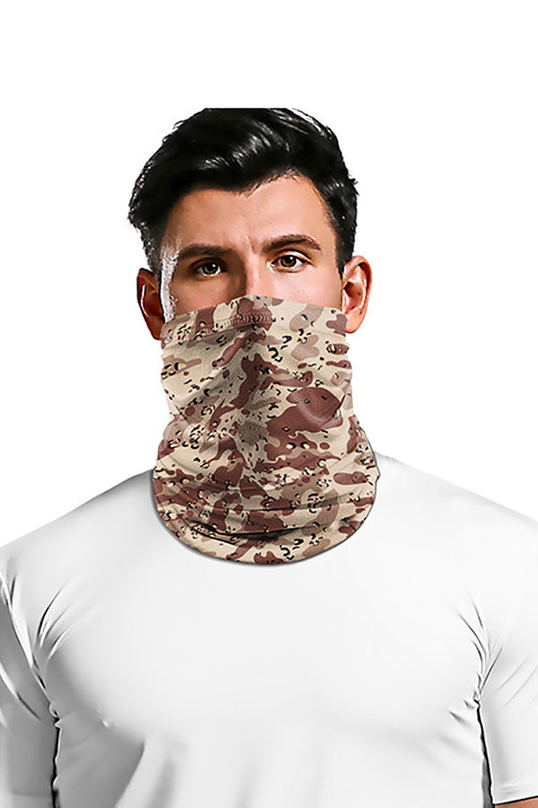 Windproof Camouflage Print Neck Gaiter For Dust Protection