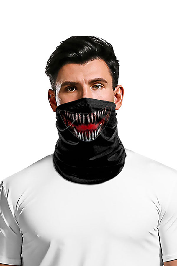 Scary Print Motorcycle Neck Gaiter For Dust Protection