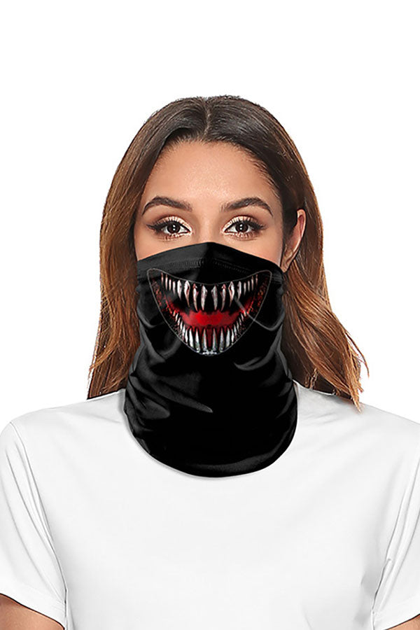 Scary Print Motorcycle Neck Gaiter For Dust Protection