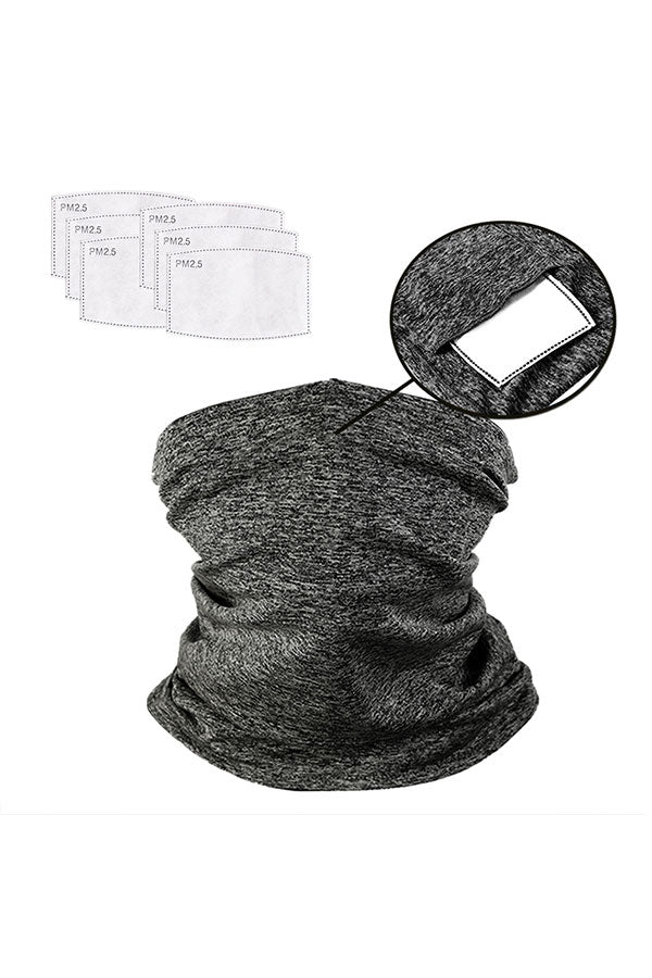 Unisex Multifunctional Neck Gaiter With Filter For Dust Protection
