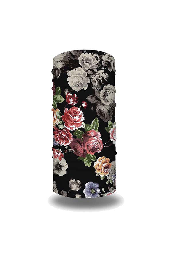 Floral Print Multifunctional Motorcycle Neck Gaiter For Dust Protection Dark Red