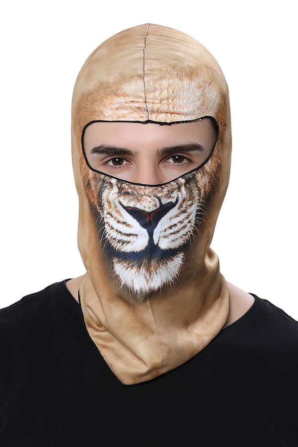 Unisex Animal Headwear Windproof Lion Print Balaclava