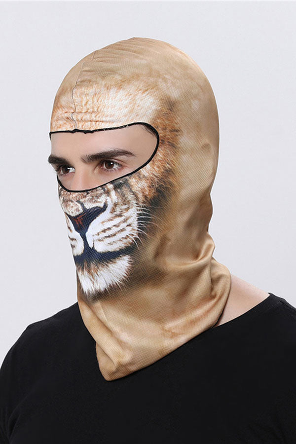 Unisex Animal Headwear Windproof Lion Print Balaclava