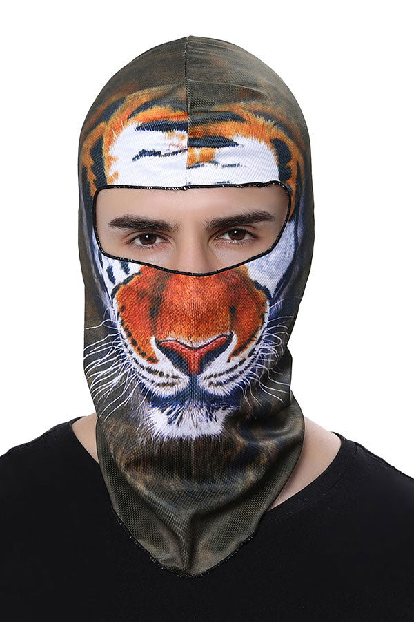 Unisex Funny Tiger Print Motorcycle Balaclava For Outdoor Sports
