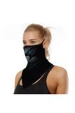 Windproof Earloop Print Neck Gaiter For Sun Protection Turquoise