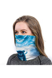 Ombre Shield Scarf Lion Print Neck Gaiter For Outdoor Sports