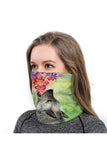Windproof Rose Fox Print Neck Gaiter For Dust Protection