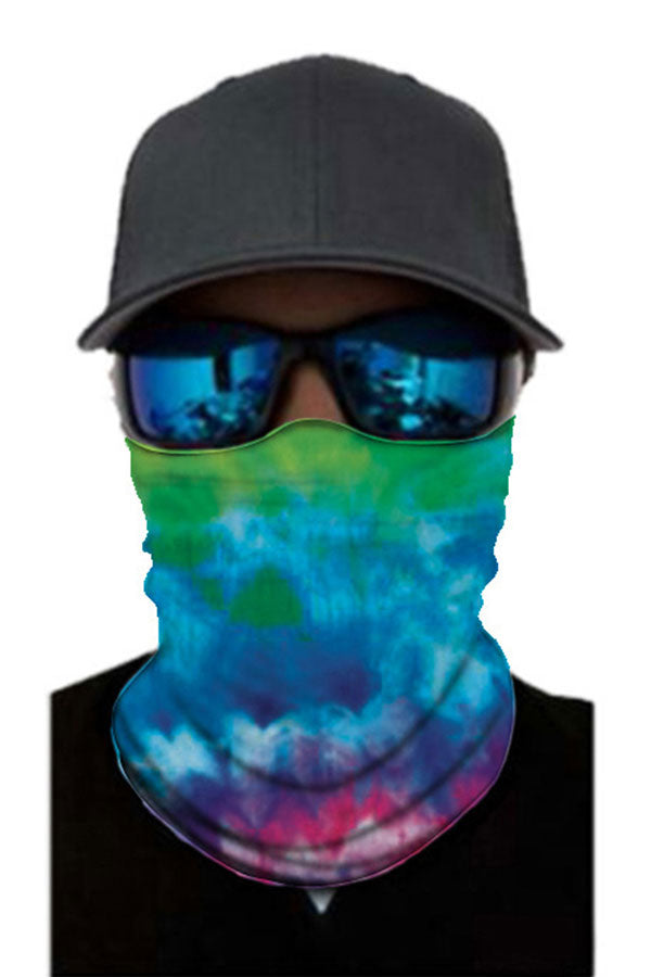 Tie Dye Print Neck Gaiter Fishing Face Shield For Sun Protection