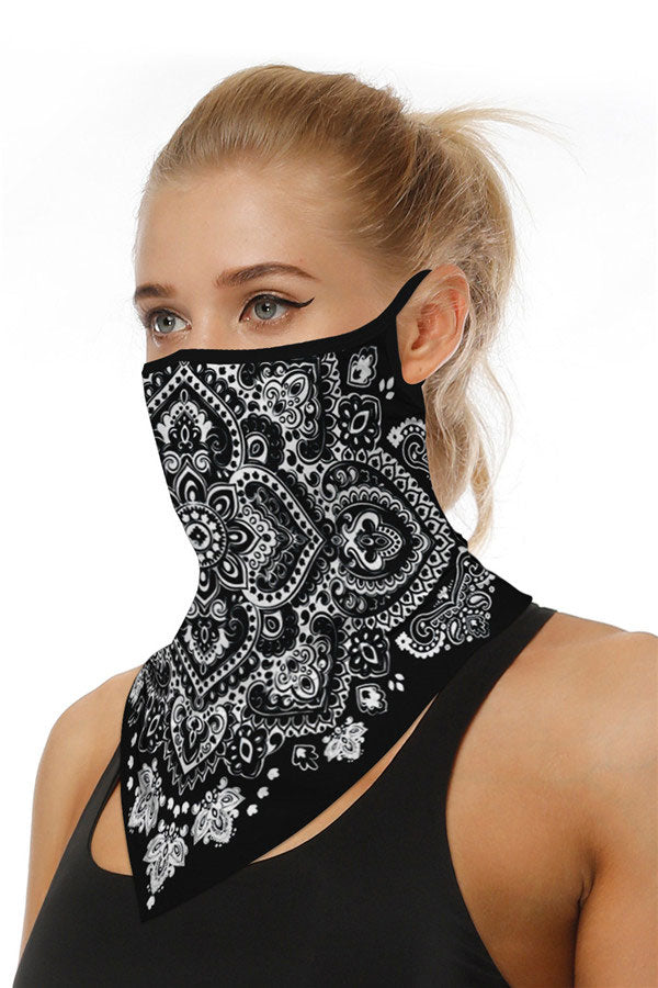 Summer Floral Print Fishing Neck Gaiter For Outdoor Sports