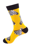 Women's Colorful Novelty Funny Zebra Print Casual Cotton Crew Socks