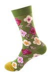 Women's Floral Print Colorful Funny Casual Cotton Crew Socks