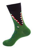 Funny Crocodiles Print Casual Cotton Crew Socks For Women