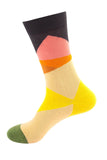 Women's Casual Novelty Color Block Cotton Colorful Crew Socks