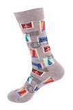 Women's Colorful Casual Funny Stamp Print Cotton Crew Socks