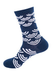 Women's Colorful Funny Wave Print Casual Cotton Crew Socks