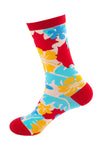 Women's Funny Floral Print Casual Novelty Cotton Crew Socks