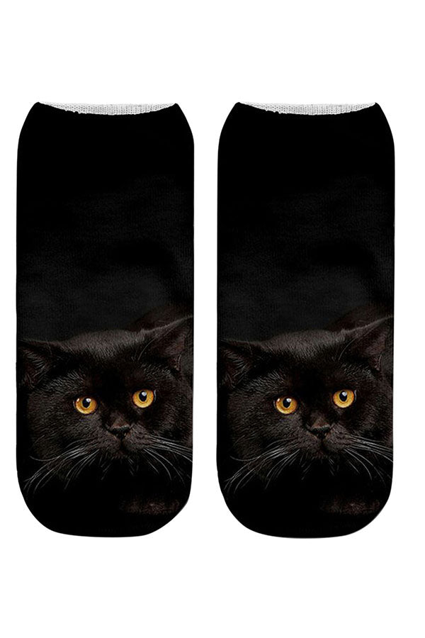 Women's Funny Cute Cat Colorful 3D Print Ankle Socks