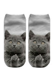 Women's Funny Colorful 3D Print Cute Cat Ankle Socks