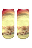 Women's Cute Cat Colorful 3D Print Funny Ankle Socks