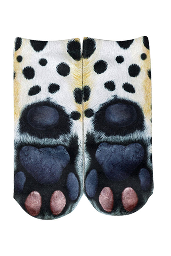 Women's Novelty Leopard Paws Print Funny Animal Low Cut Socks