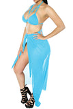 Triangle Halter Bikini Set With Maxi Skirt