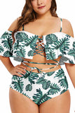 Women's Plus Size Two Piece High Waisted Swimsuit Bathing Suit