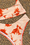 Sport Scoop Neck High Cut Bikini Set Orange