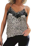 Casual V Neck Lace Patchwork Cami Tank Top