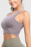 Solid Breathable Sleeveless Yoga Sports Bra For Women