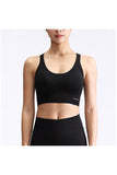 Solid Padded Wirefree Back Closure Sports Bra For Women