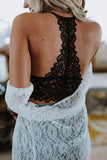Women's Sexy Crochet Floral Lace Bralette Crop Top Black