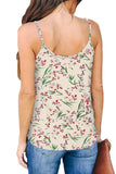 Women's Summer V Neck Floral Print Mesh Cami Tank Top