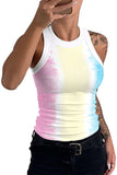 Summer Casual Ombre Print Tank Top For Women Beige
