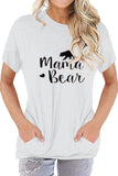 Women's Short Sleeve Mama Bear Print Tee White