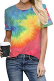 Women's Tie Dye Casual Summer Round Neck T-Shirt