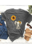 Women's Sunflower Graphic Short Sleeve Round Neck Casual T-Shirt