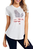Solid American Flag Eagle Print T-Shirt