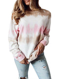 Casual Long Sleeve Tie Dye Pullover T-Shirt